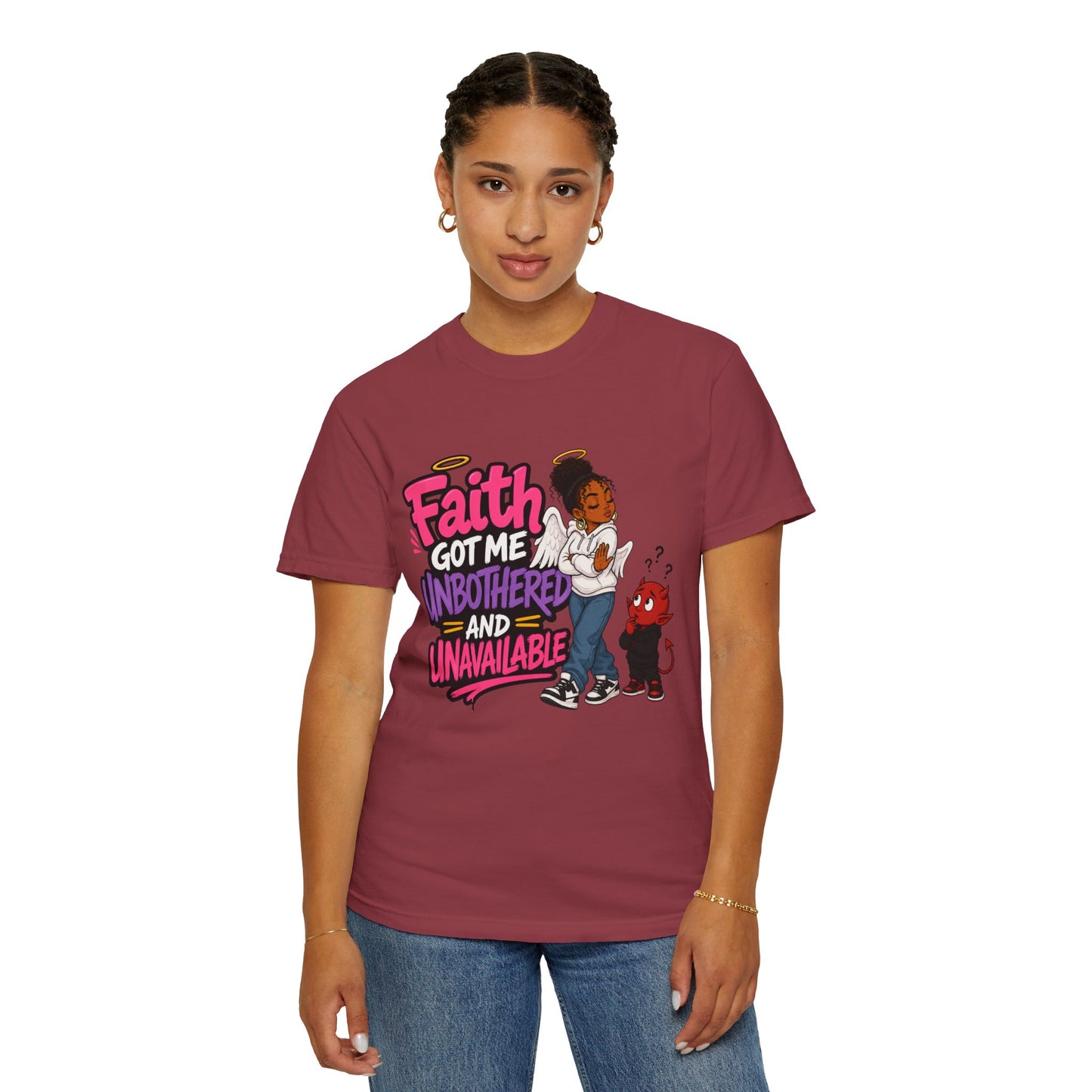 Faith Got Me Unbothered T-Shirt — Christian Inspirational Graphic Tee - ClaimedbyGodDesigns
