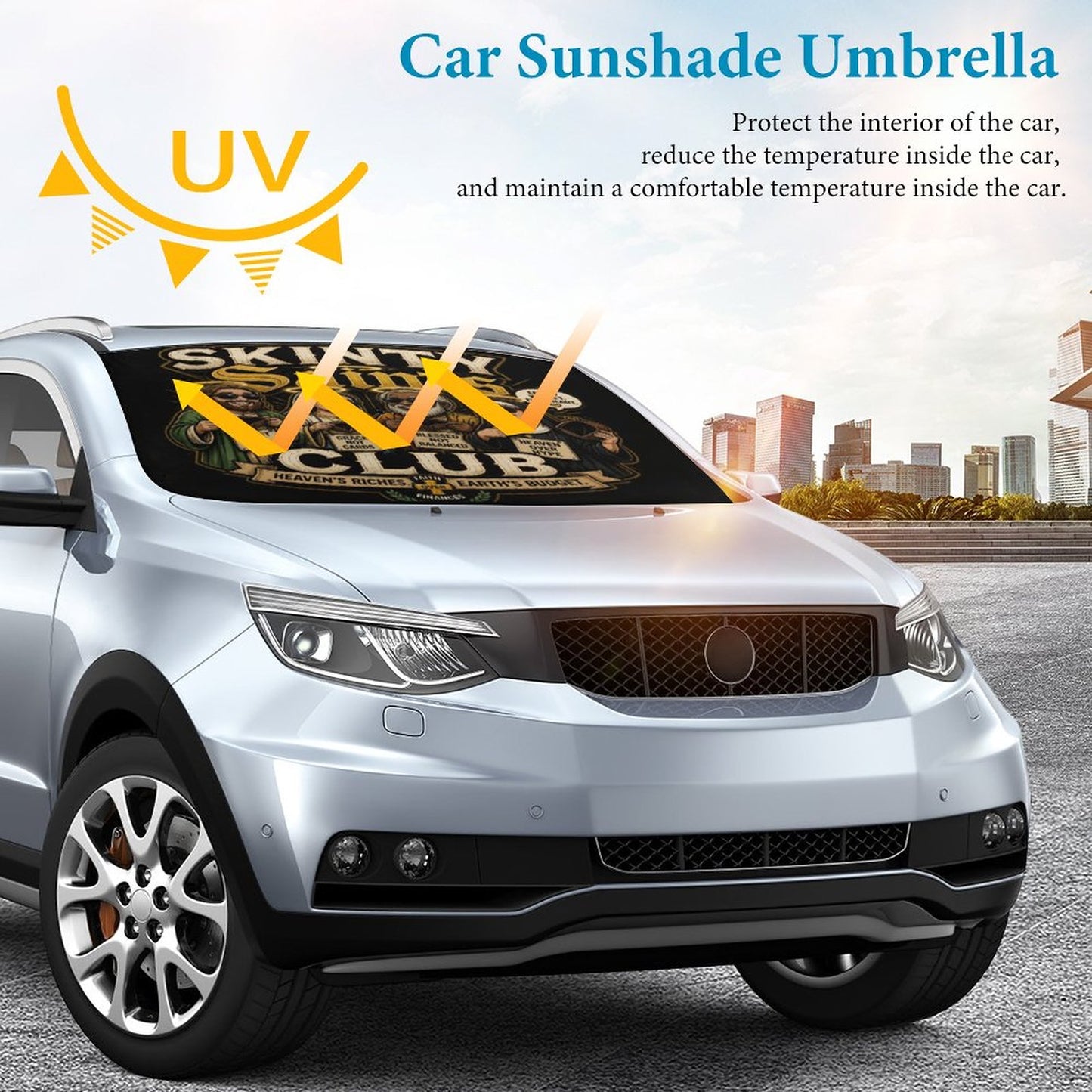 Skinty Saints Clubs Funny Christian Car Sunshade Umbrella