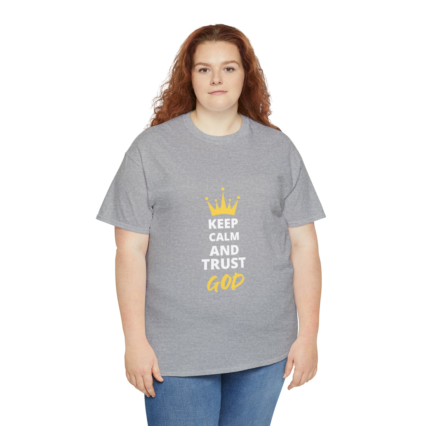 Keep Calm And Trust God Unisex Heavy Cotton Tee Printify