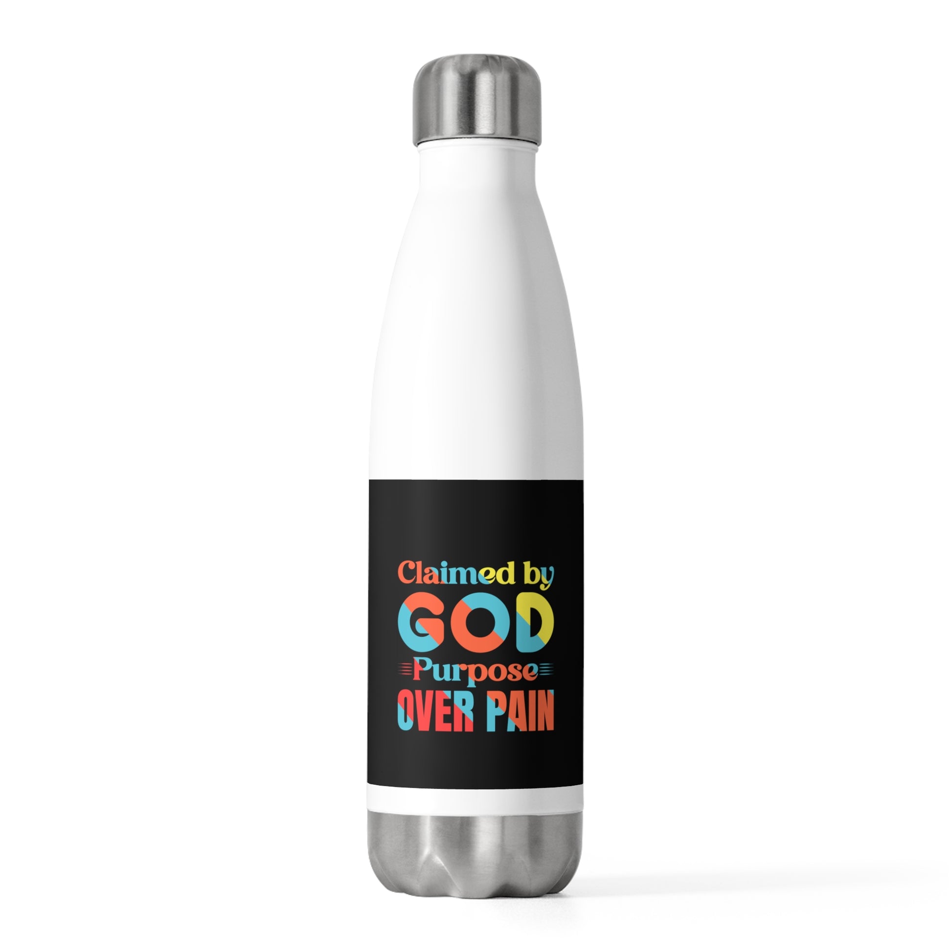 Claimed By God Purpose Over Pain Insulated Bottle Printify