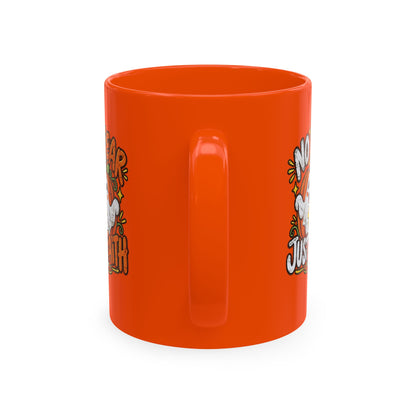 Halloween Ghost Christian Ceramic Mug — "No Fear, Just Faith" Pumpkin Coffee Cup