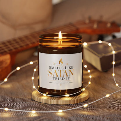 Smells Like Satan Tried It Soy Candle — Amber Jar Scented Candle (Multi-Size)