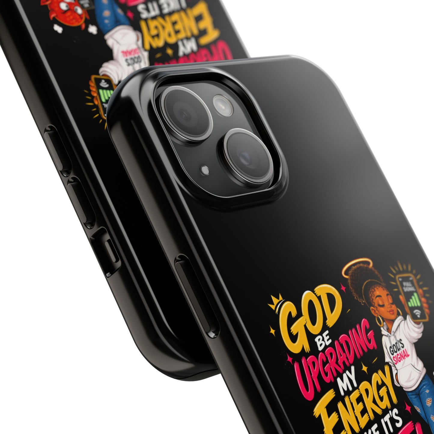 Phone Case — "God Be Upgrading My Energy Like It's Wi‑Fi" Inspirational Protective Cover - ClaimedbyGodDesigns