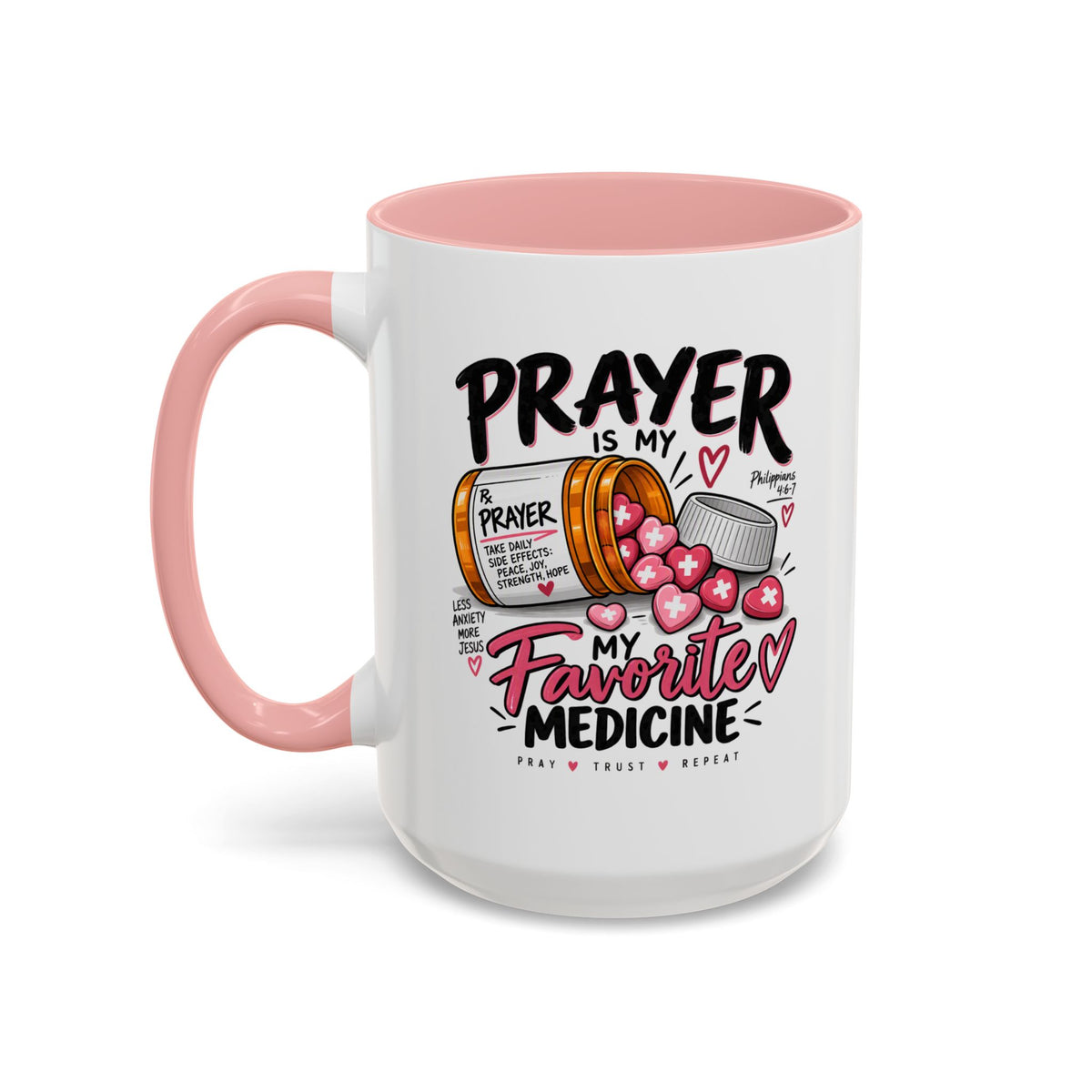 Prayer Is My Favorite Medicine Accent Coffee Mug – Inspirational Religious Gift