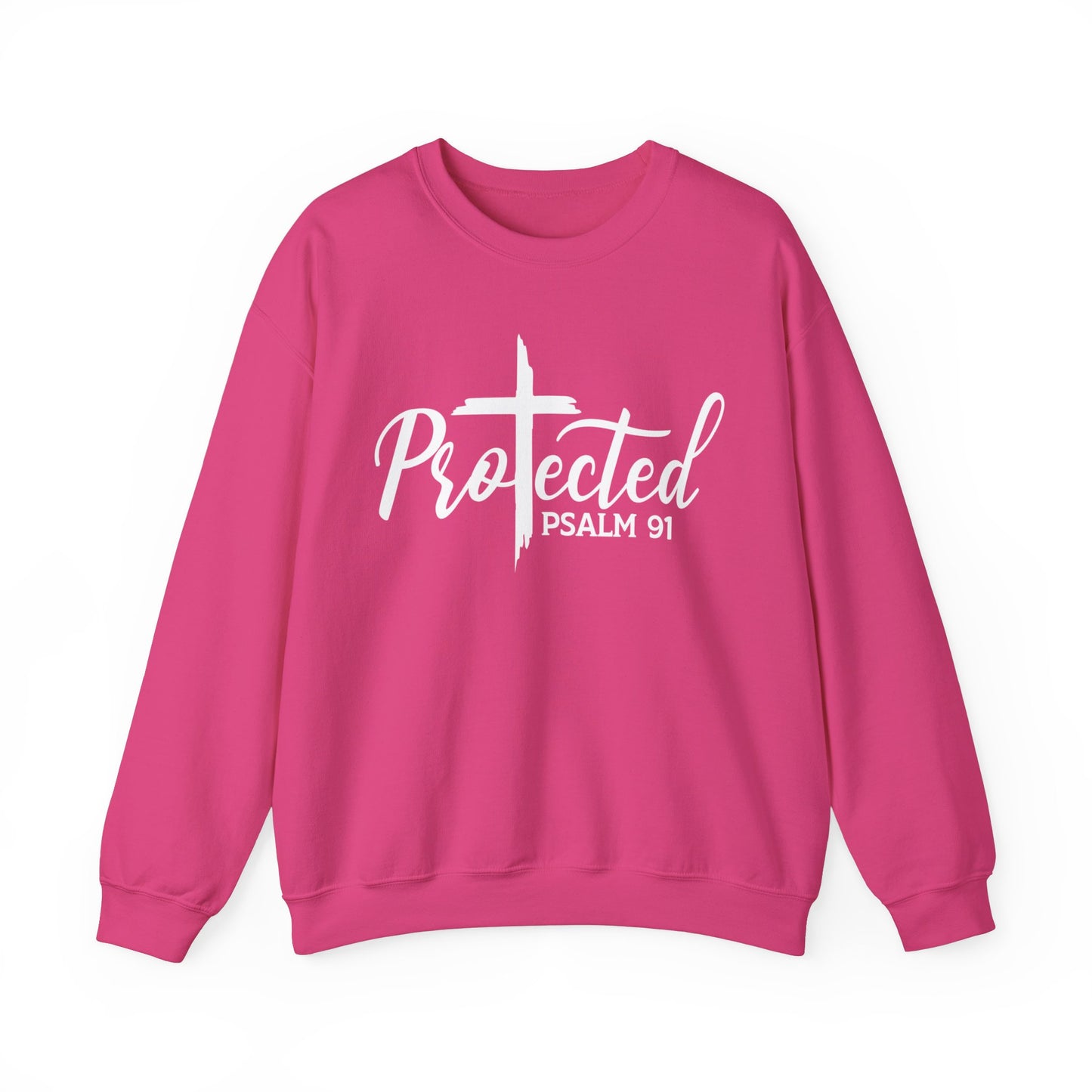 Psalm 91 Protected  Unisex Heavy Blend™ Crewneck Christian Sweatshirt