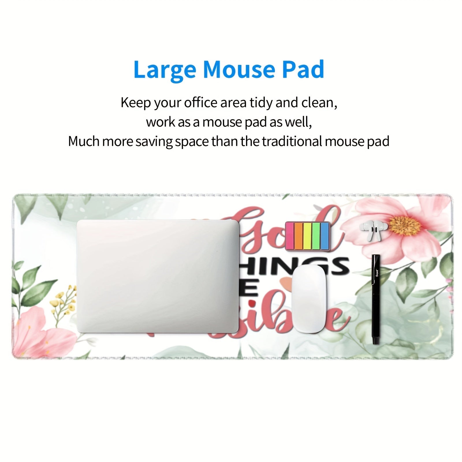 1pc With God All Things Are Possible Christian Keyboard Mouse Pad 11.8x31.5 claimedbygoddesigns