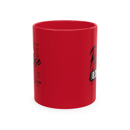Purpose 8:28 Ceramic Mug — Christian Inspirational Coffee Cup