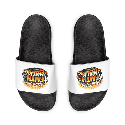 Youth Christian Slides — “Match My Faith Walk” Graphic Sandals
