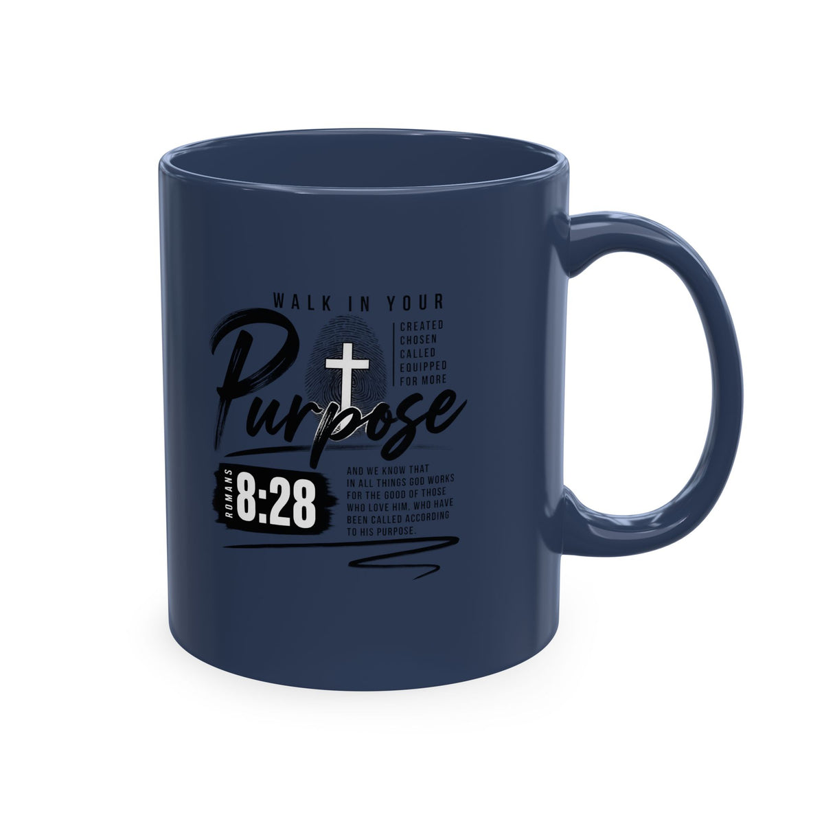 Purpose 8:28 Ceramic Mug — Christian Inspirational Coffee Cup