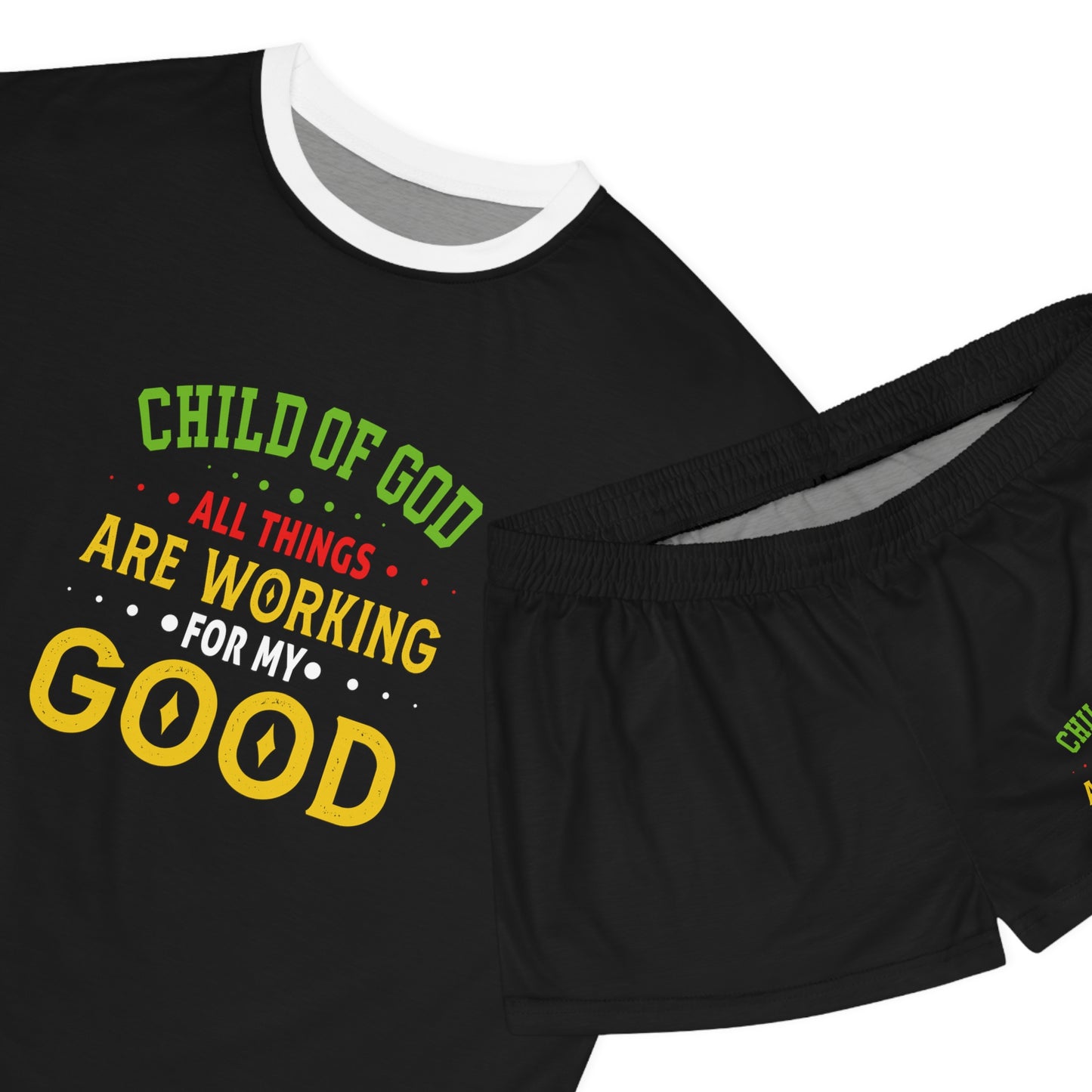 Child Of God All Things Are Working For My Good Women's Christian Short Pajama Set Printify