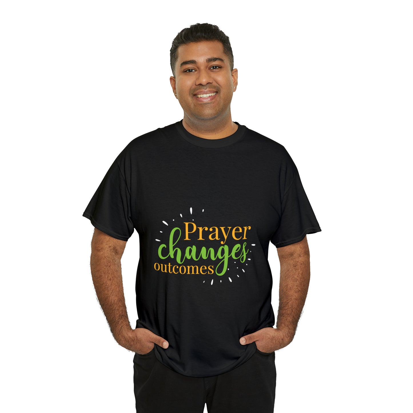 Prayer Changes Outcomes Unisex Heavy Cotton Tee