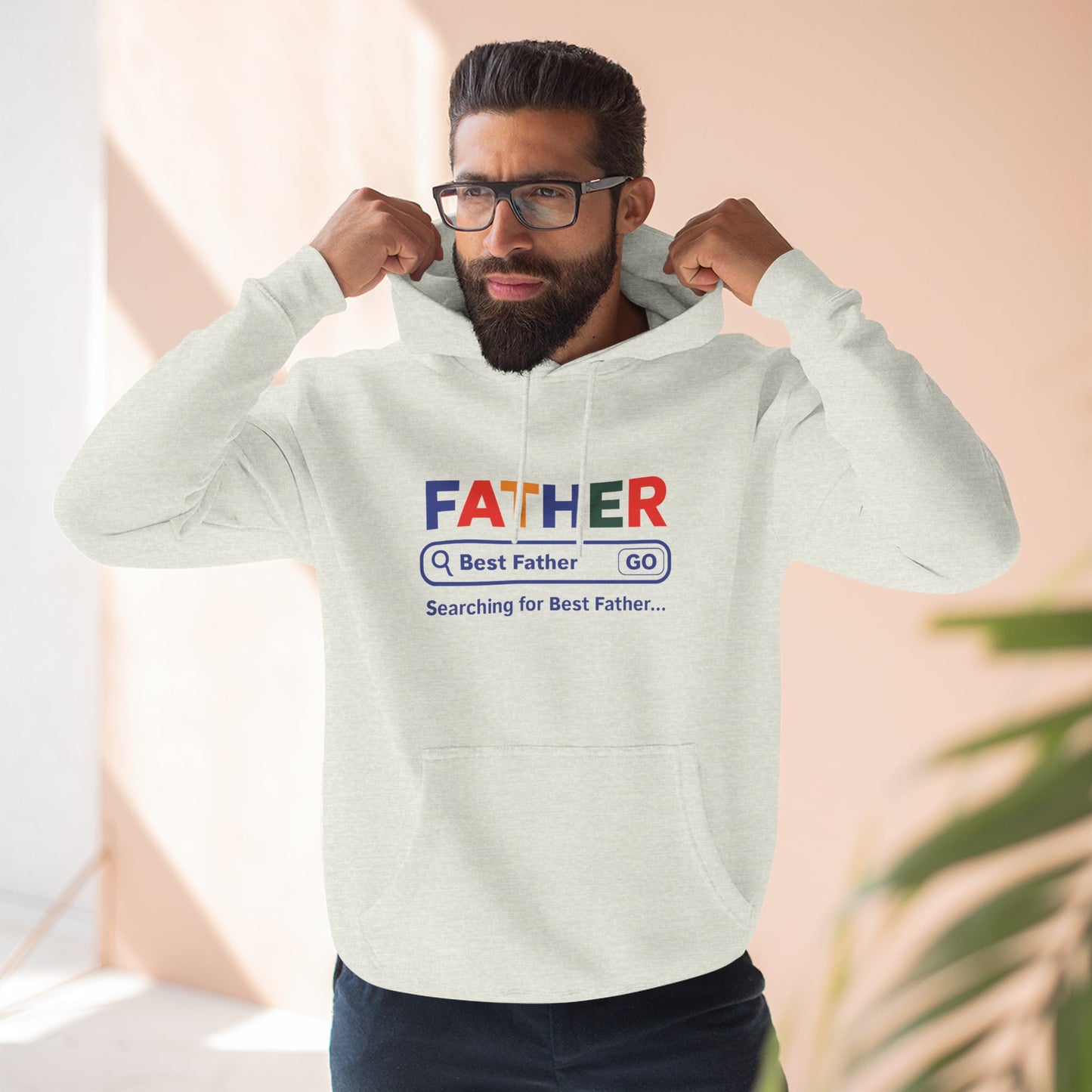 Father's Day Three - Panel Fleece Hoodie, Gift for Dad, Best Father Hoodie, Personalized Father Sweatshirt, Cute Dad Attire - ClaimedbyGodDesigns