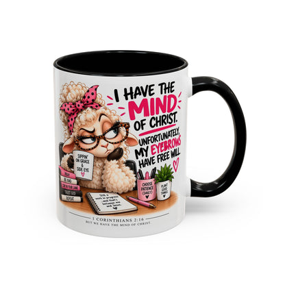 Christian Coffee Mug – "I Have the Mind of Christ" Funny Sheep Design (11/15 oz)