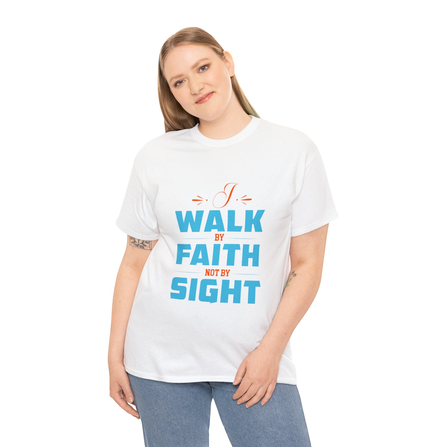 I Walk By Faith & Not By Sight Unisex Heavy Cotton Tee