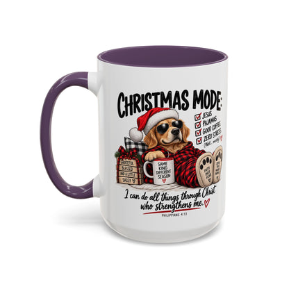 Christmas Mode: Jesus, Pajamas, Good Coffee Dog Coffee Mug
