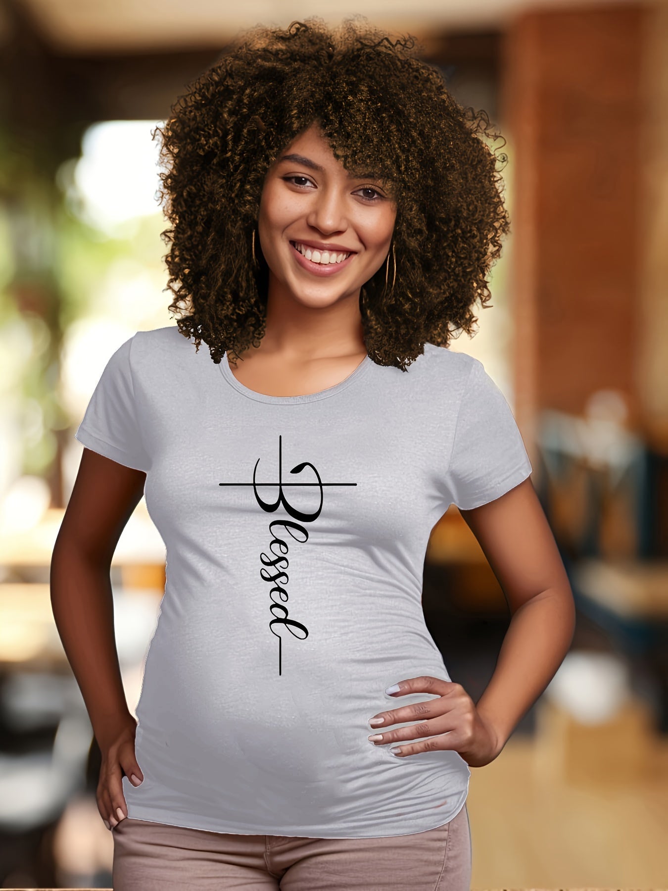 Blessed Women's Christian Maternity T-shirt claimedbygoddesigns