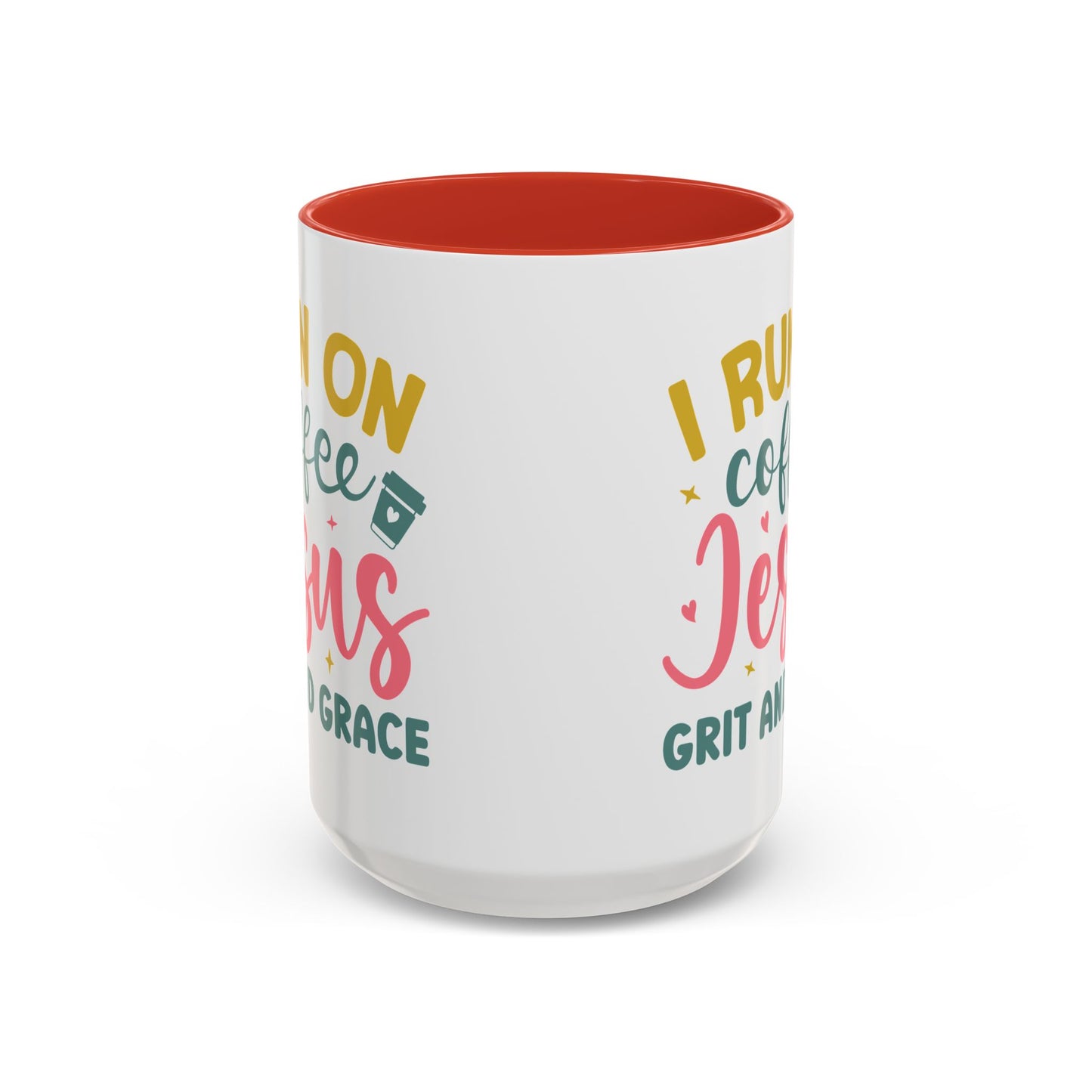 Inspirational Coffee Accent Mug - "I Run on Coffee & " - Perfect Gift for Faith & Coffee Lovers