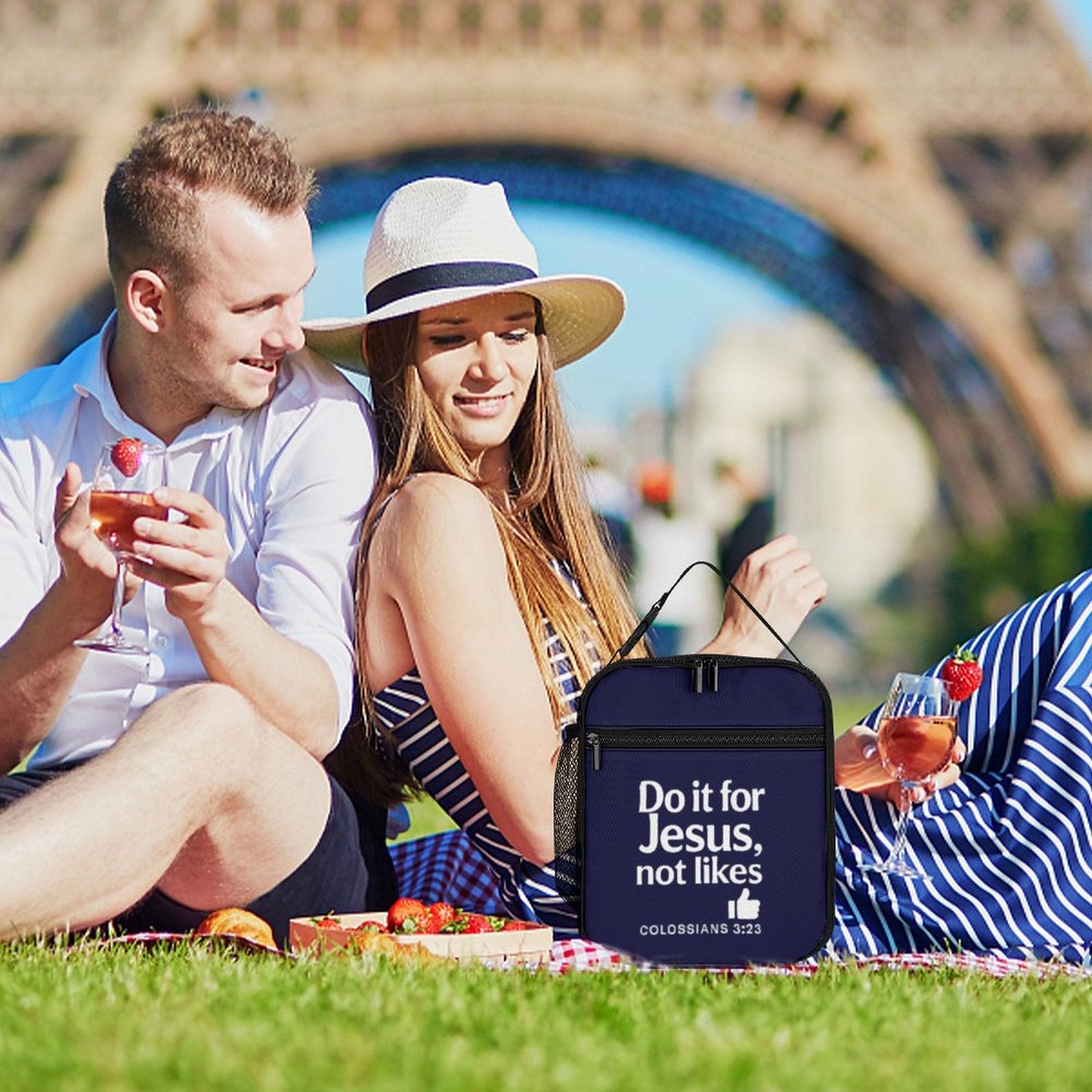 Do It For Him Portable Insulated Lunch Bag for Boys Girls - ClaimedbyGodDesigns