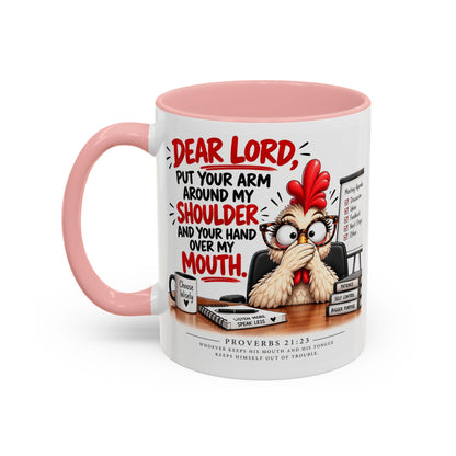Christian Coffee Mug — "Dear Lord, Put Your Arm Around My Shoulder" Inspirational Ceramic Mug