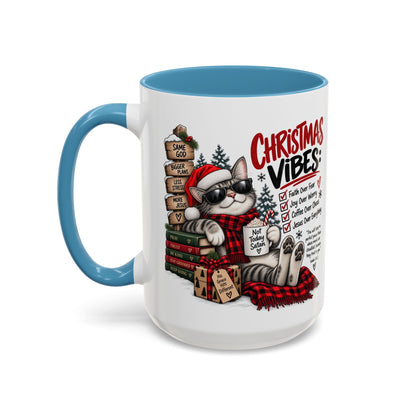 Christmas Vibes: Jesus Over Everything Santa Cat Coffee Mug
