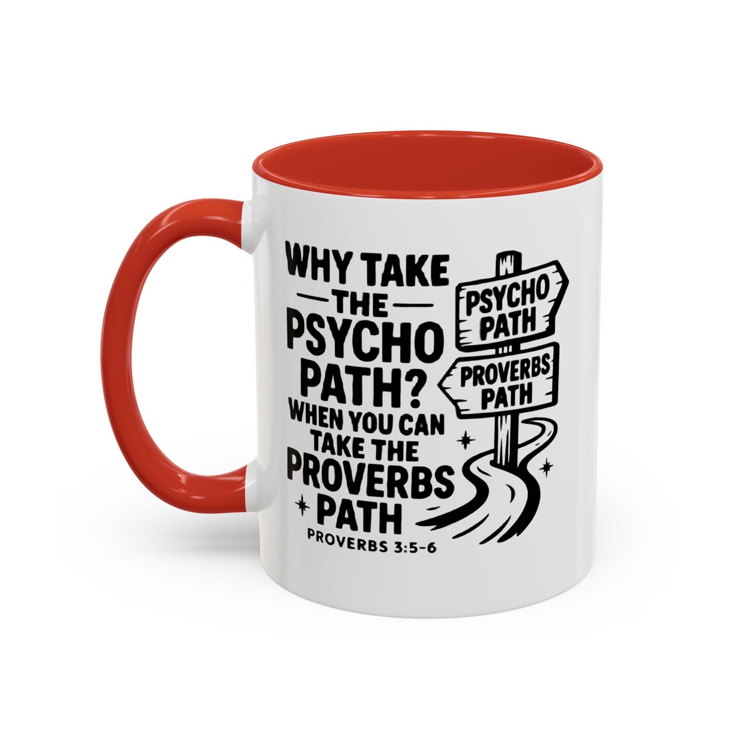 Inspirational Quote Accent Coffee Mug - Perfect Gift for Motivational Moments, Office Desk Essentials, Christian Gifts, Proverbs 3:5-6