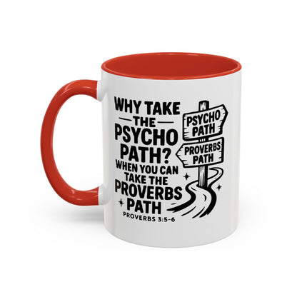 Inspirational Quote Accent Coffee Mug - Perfect Gift for Motivational Moments, Office Desk Essentials, Christian Gifts, Proverbs 3:5-6