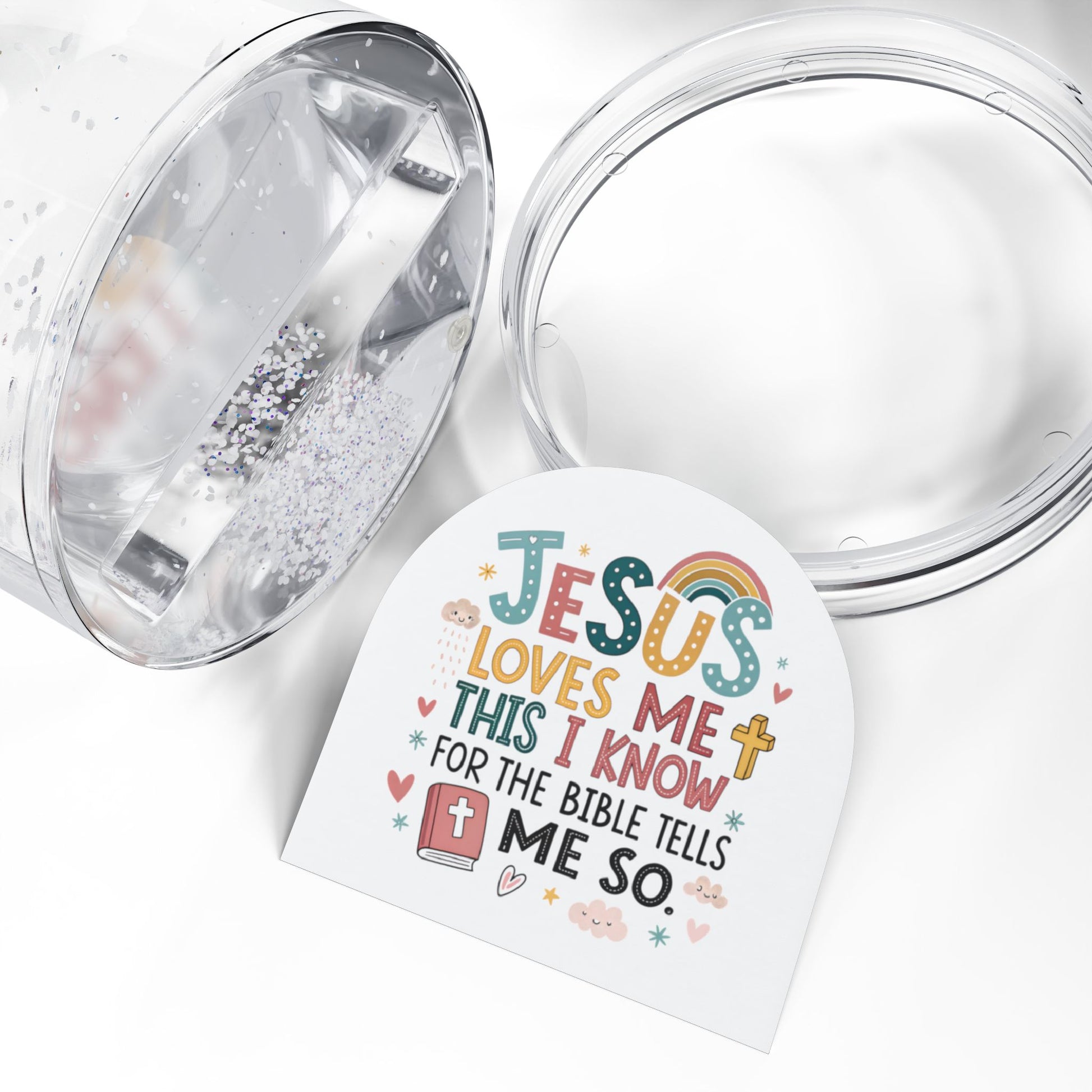 Christian Snow Globe, Religious Home Decor, Inspirational Gift, Christmas Decoration, He Loves Me This I Know - ClaimedbyGodDesigns