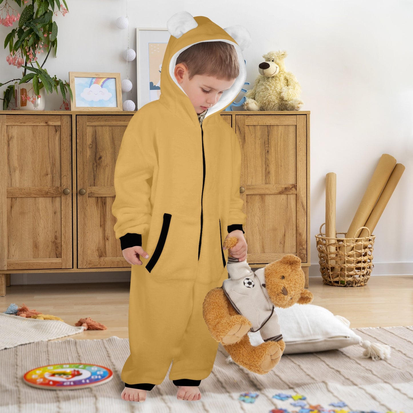 Fill Me Up One-Piece Zip up Hooded Christian Pajamas for Little Kids (toddler)