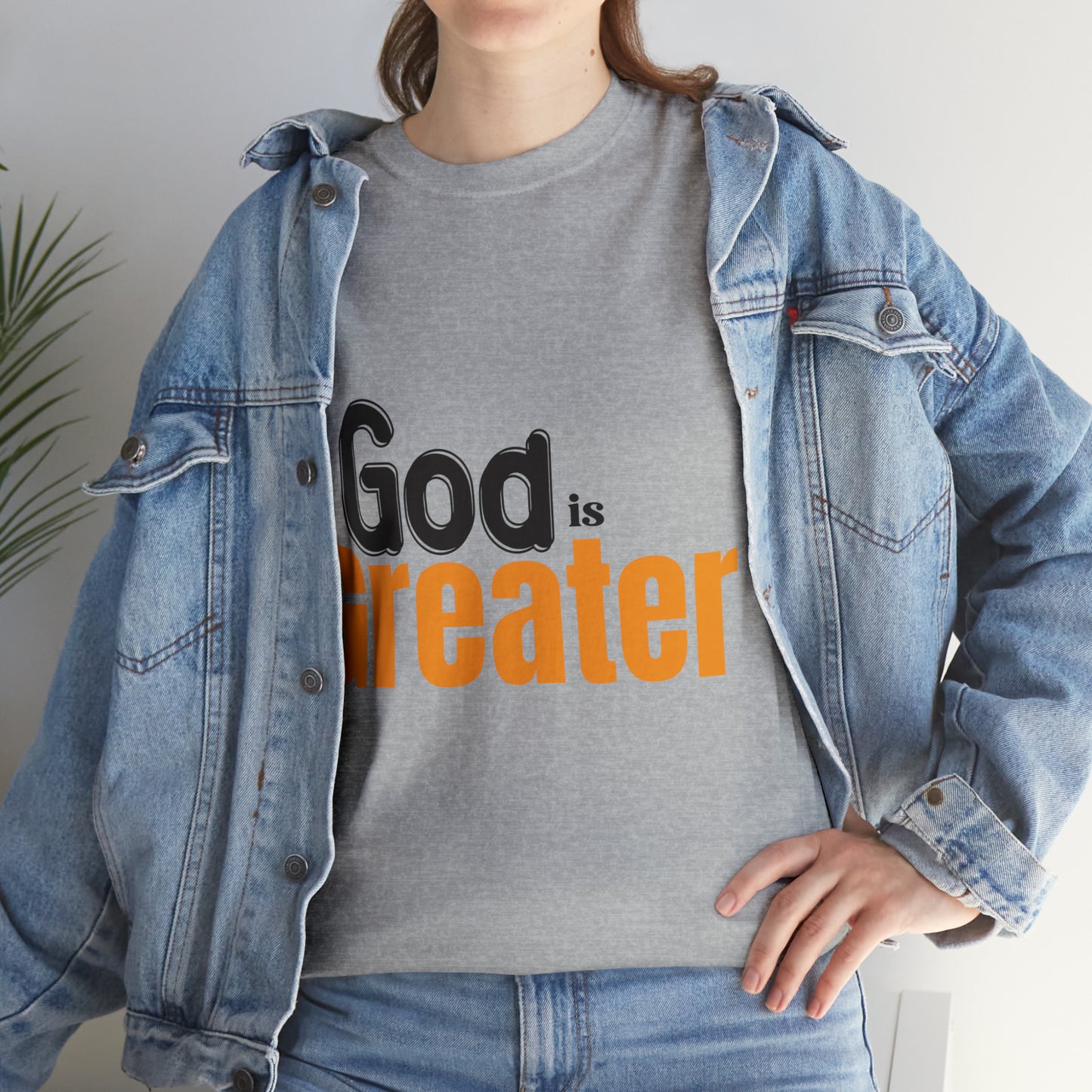 God Is Greater Unisex Heavy Cotton Tee Printify