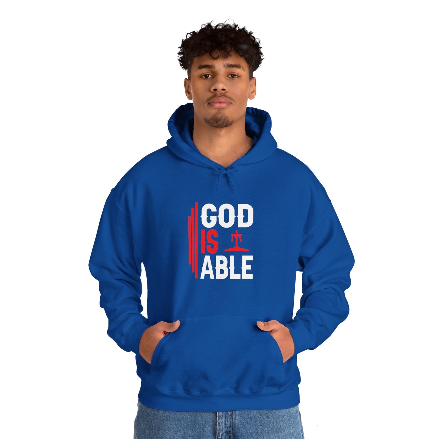 God Is Able Unisex Christian Hooded Pullover Sweatshirt