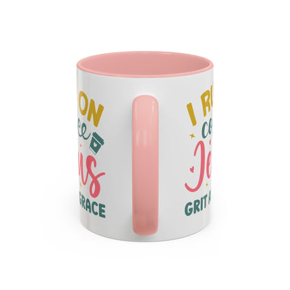 Inspirational Coffee Accent Mug - "I Run on Coffee & " - Perfect Gift for Faith & Coffee Lovers