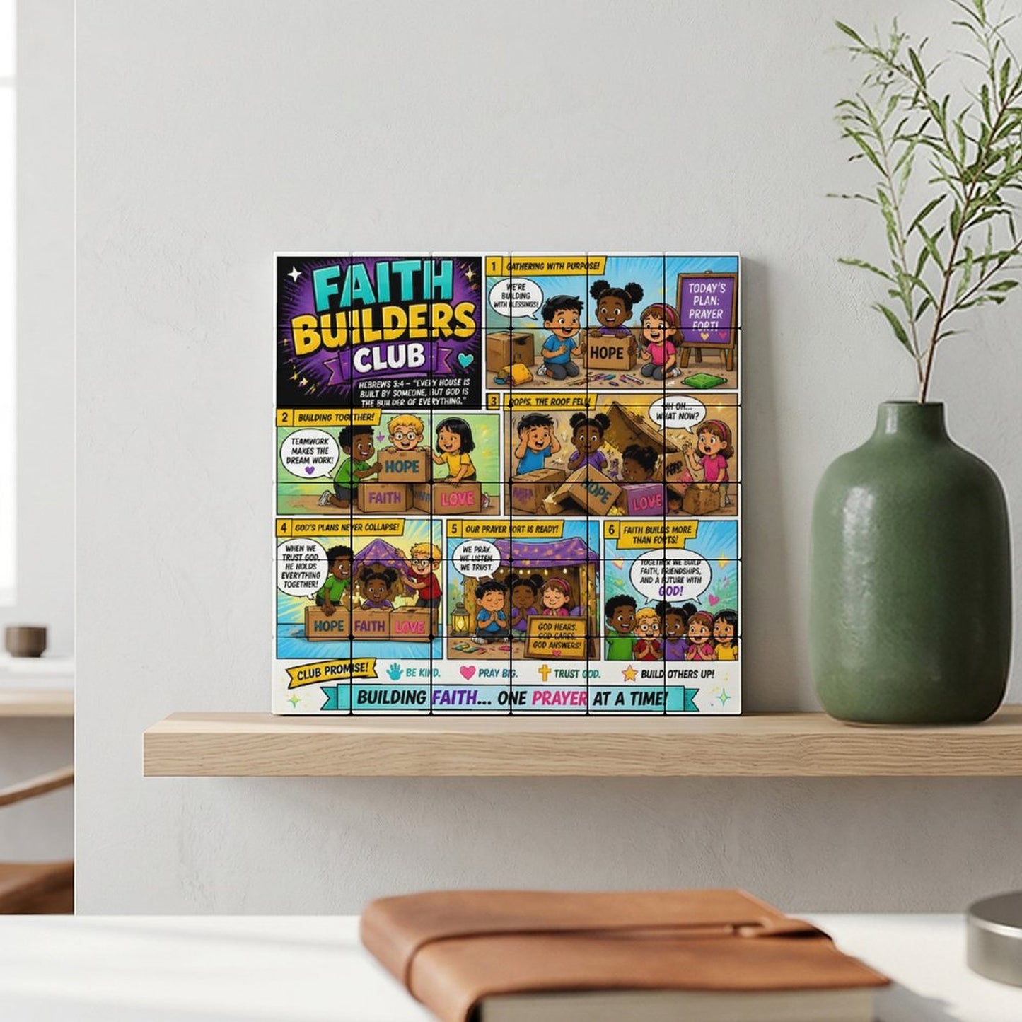 Faith Builders Club – Building Block Puzzle Ornament - ClaimedbyGodDesigns