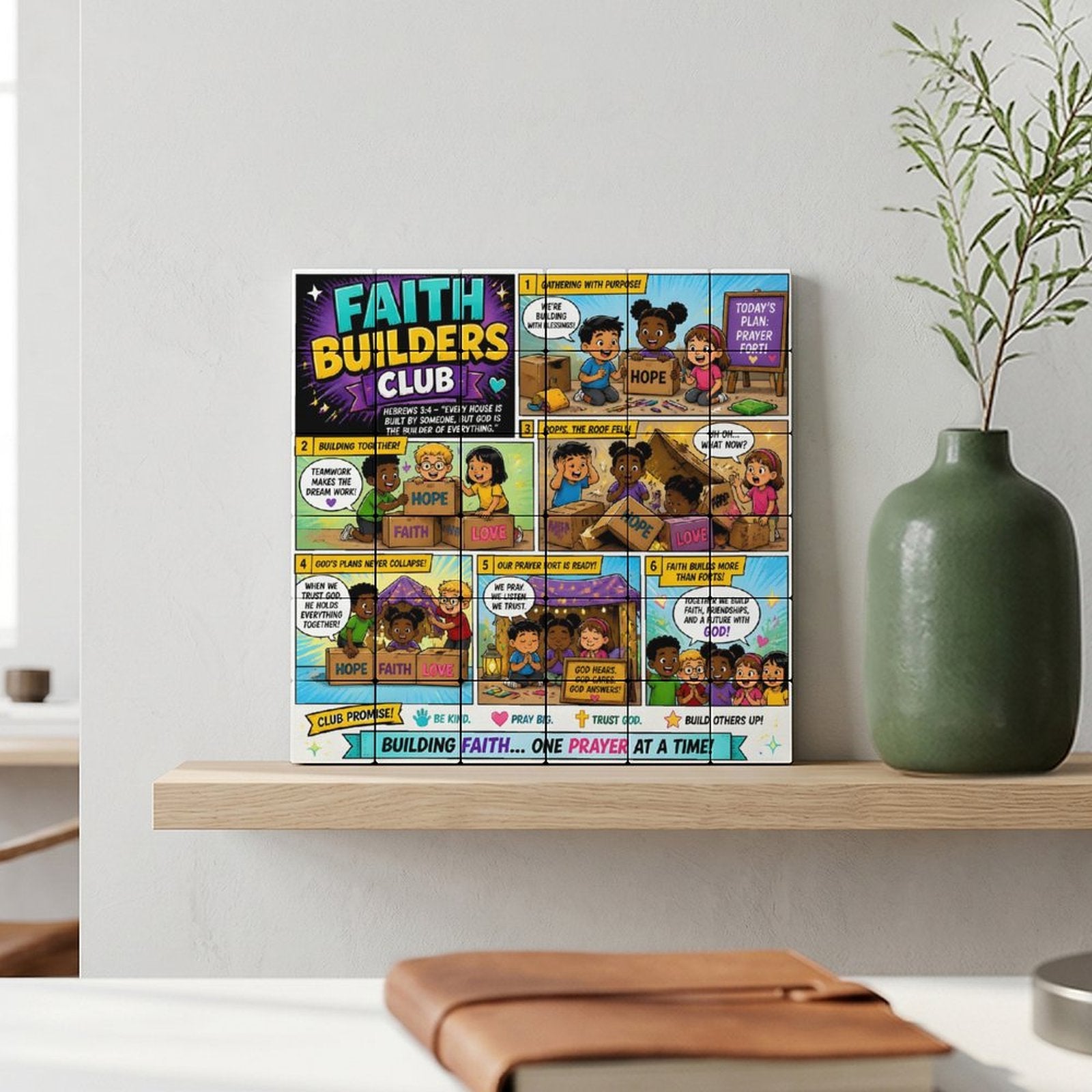 Faith Builders Club – Building Block Puzzle Ornament - ClaimedbyGodDesigns