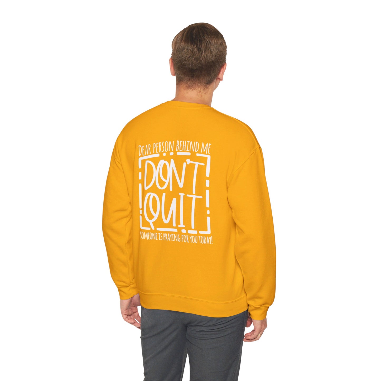 Pray For One Another Don't Quit Unisex Heavy Blend™ Crewneck Christian Sweatshirt