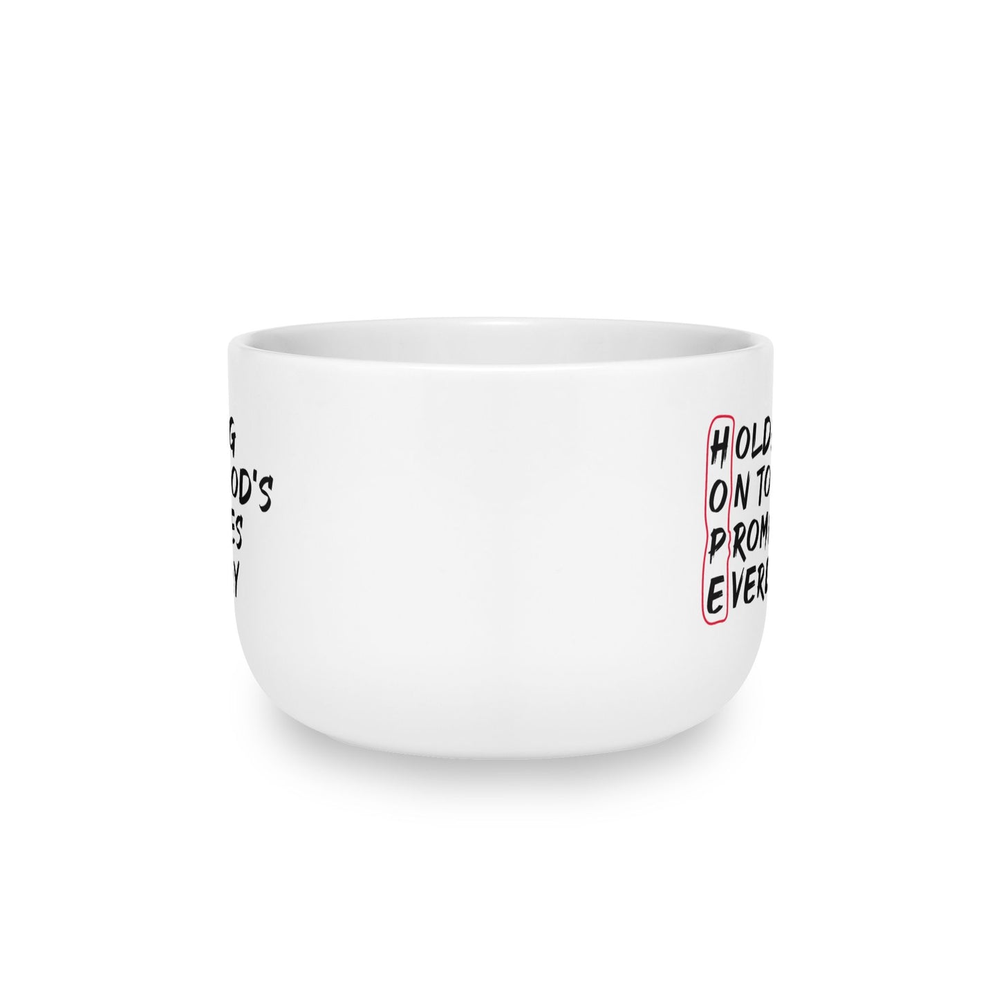 Christian Latte Mug — "Hold On" Motivational 25oz Ceramic Coffee Cup