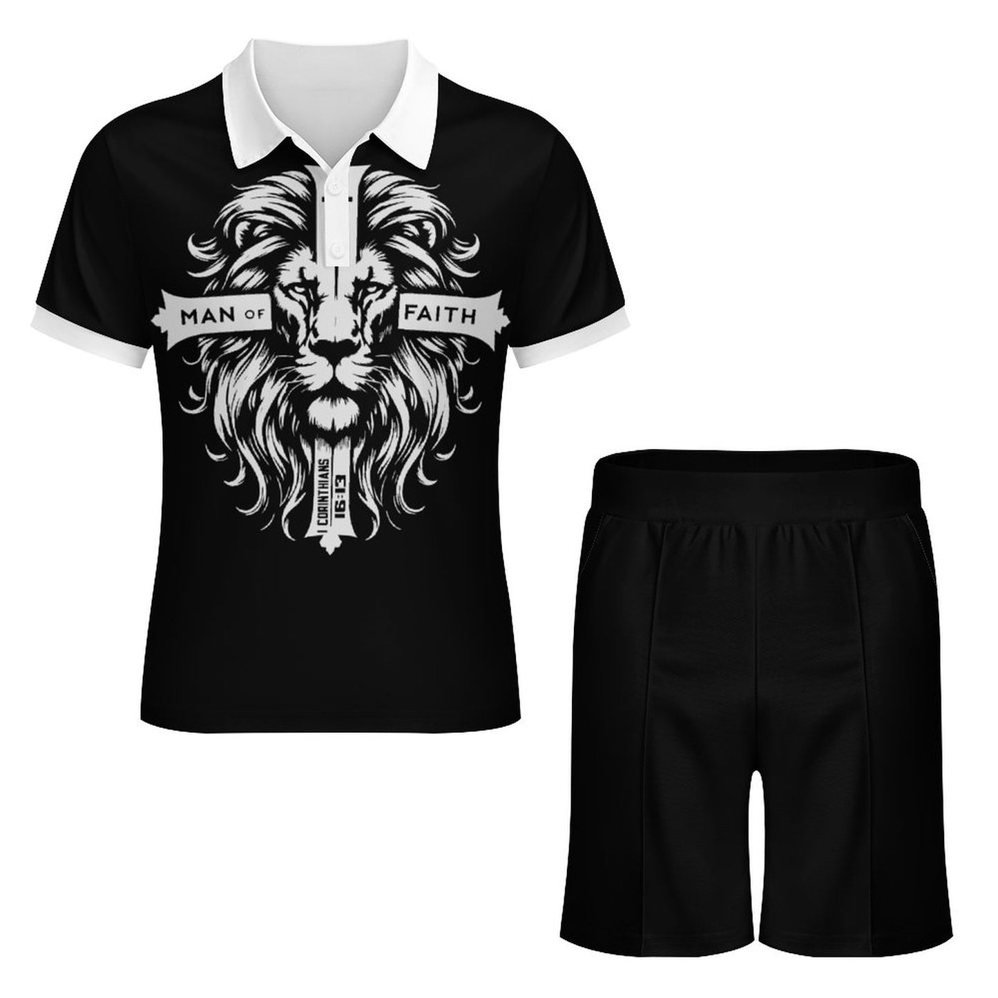 Man Of Faith Men's Christian Casual Outfit Polo Set SALE-Personal Design