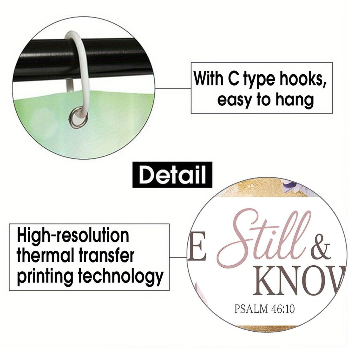 Be Still And Know Christian Waterproof Shower Curtain