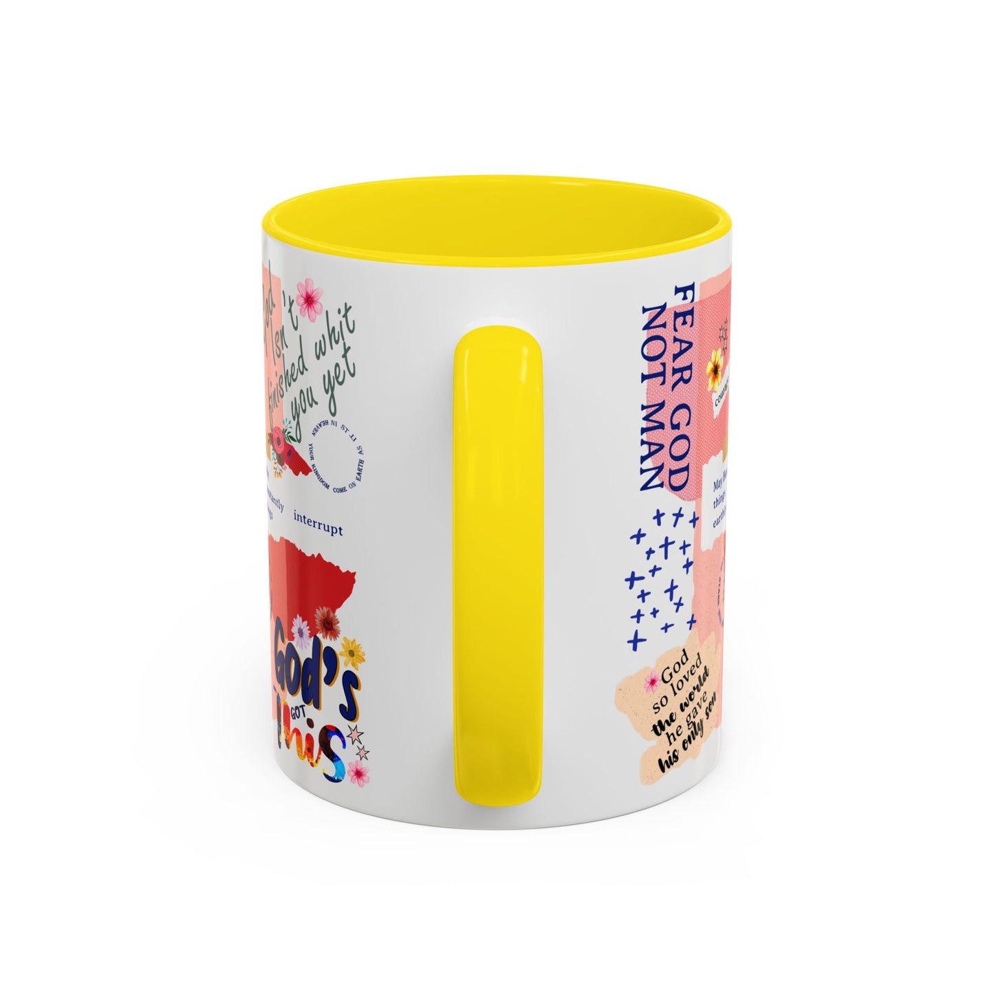 Inspirational Accent Coffee Mug - 11 & 15oz - Fear Him Not Man - Perfect Gift for Friends and Family