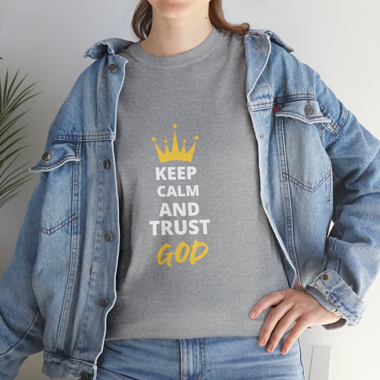 Keep Calm And Trust God Unisex Heavy Cotton Tee Printify