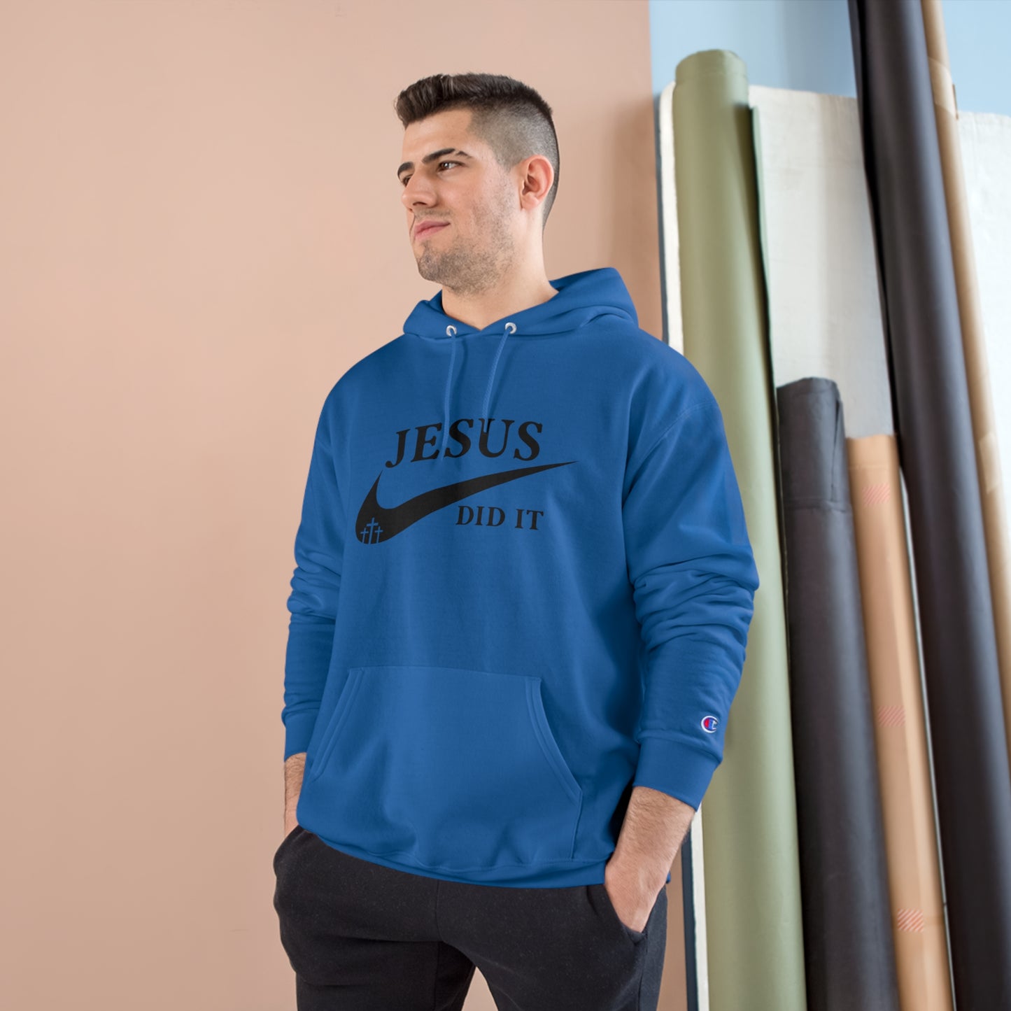 Jesus Did It (like Nike) Unisex Champion Hoodie Printify