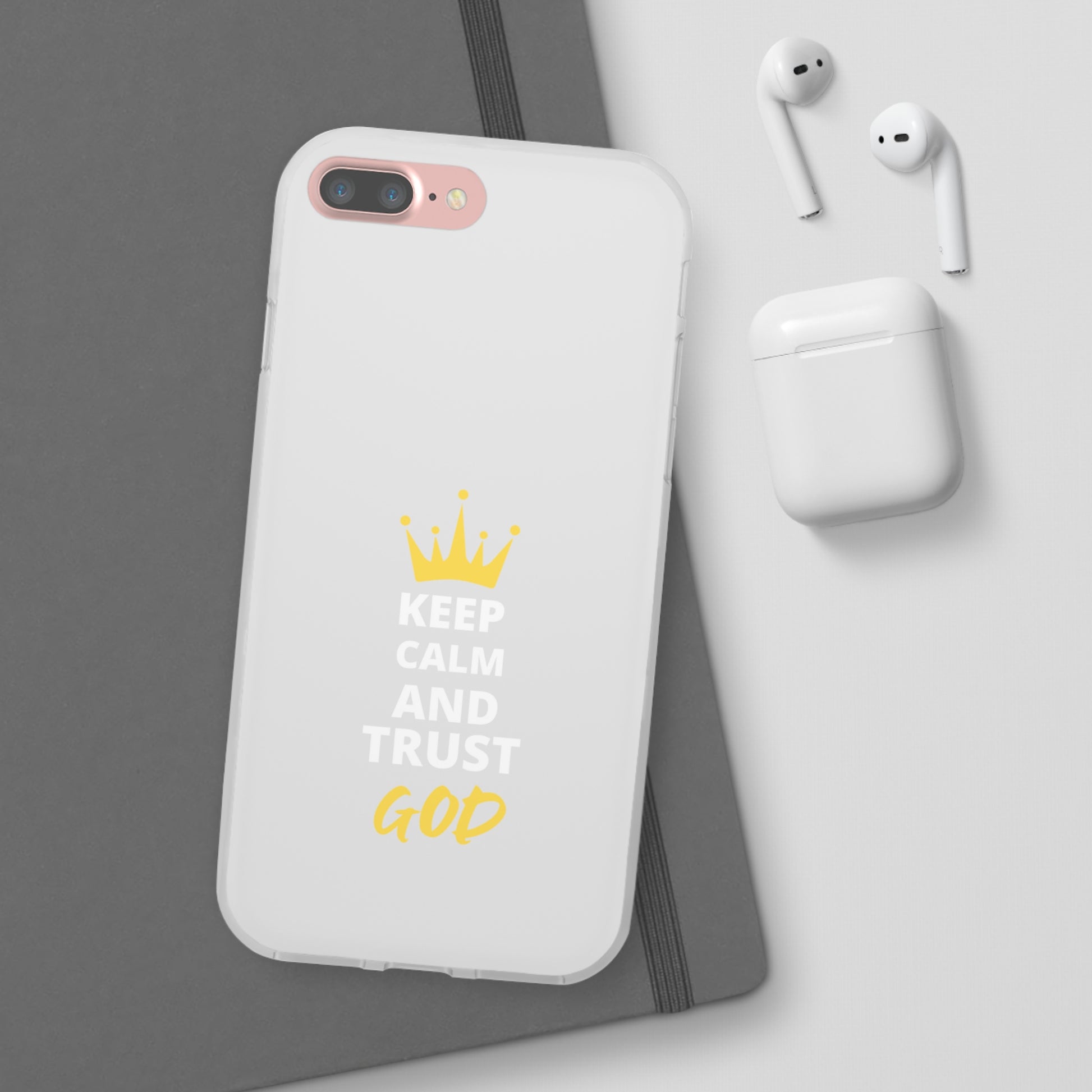 Keep Calm And Trust God Christian Flexi Phone Case Printify