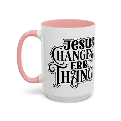 Inspirational Coffee Accent Mug - "He Changes Err Thang" - Perfect for Devotion and Gifts