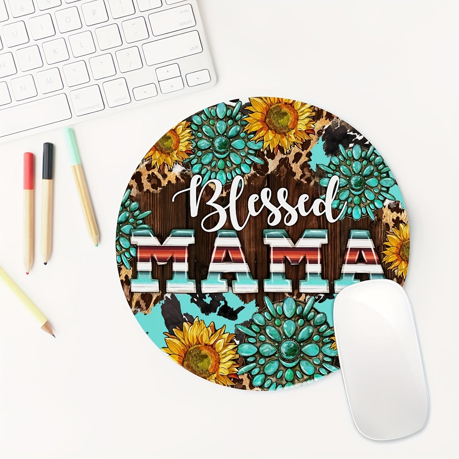 Blessed Mama Christian Computer Mouse Pad claimedbygoddesigns