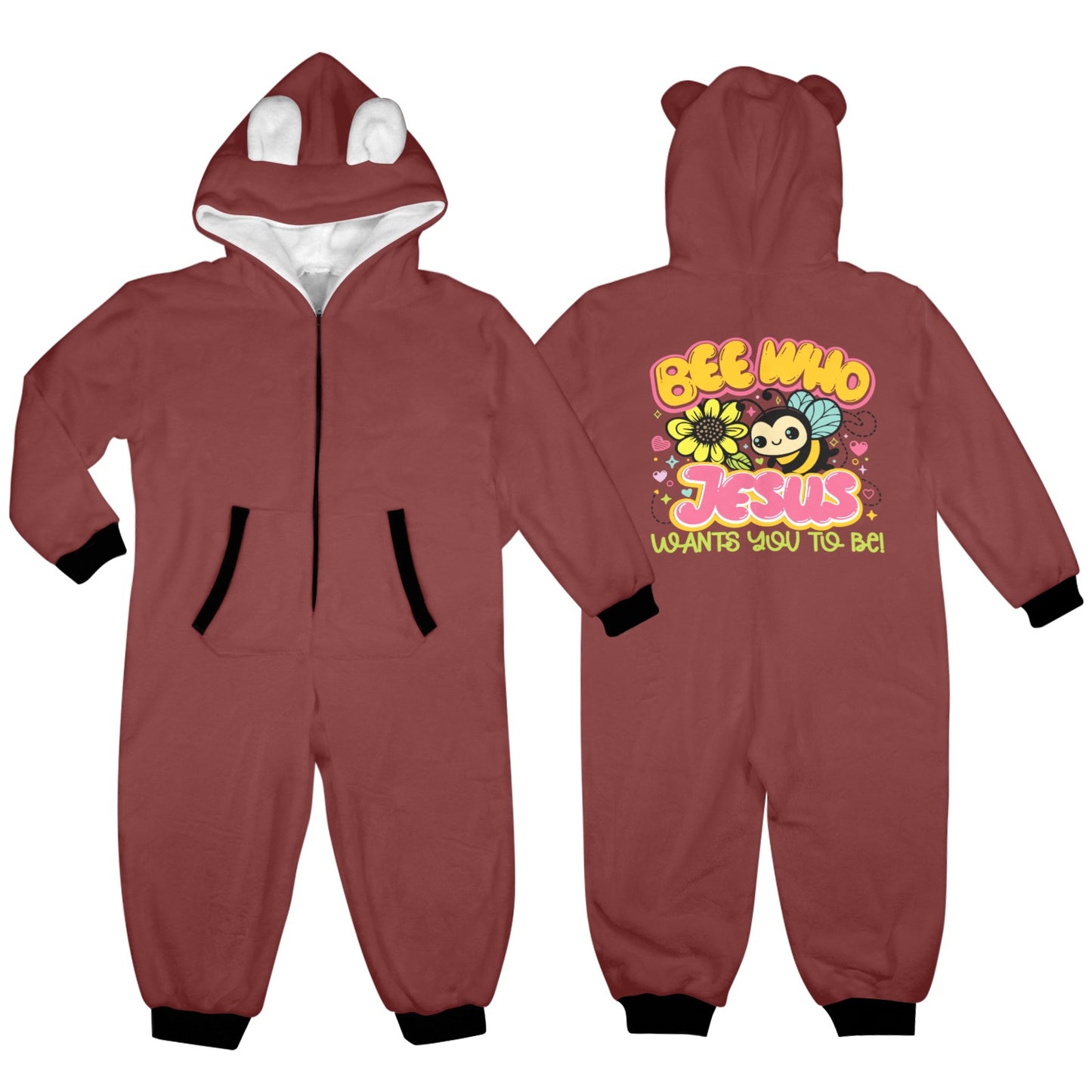 Be Who He Wants You To Be One-Piece Zip up Hooded Pajamas for Little Kids (Toddler)