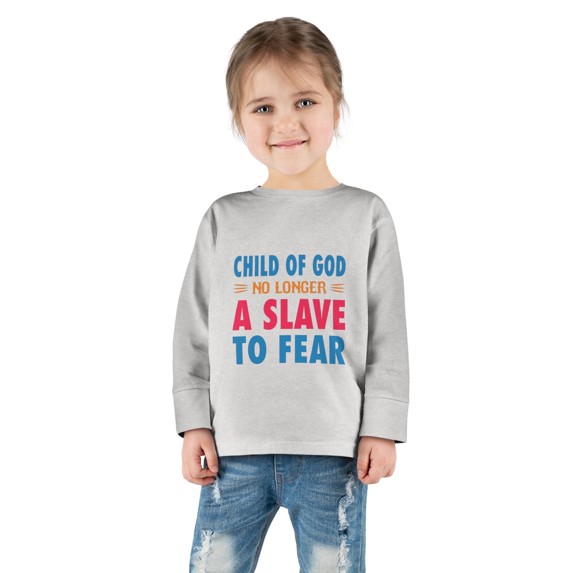 Child Of God No Longer A Slave To Fear Toddler Christian Sweatshirt Printify