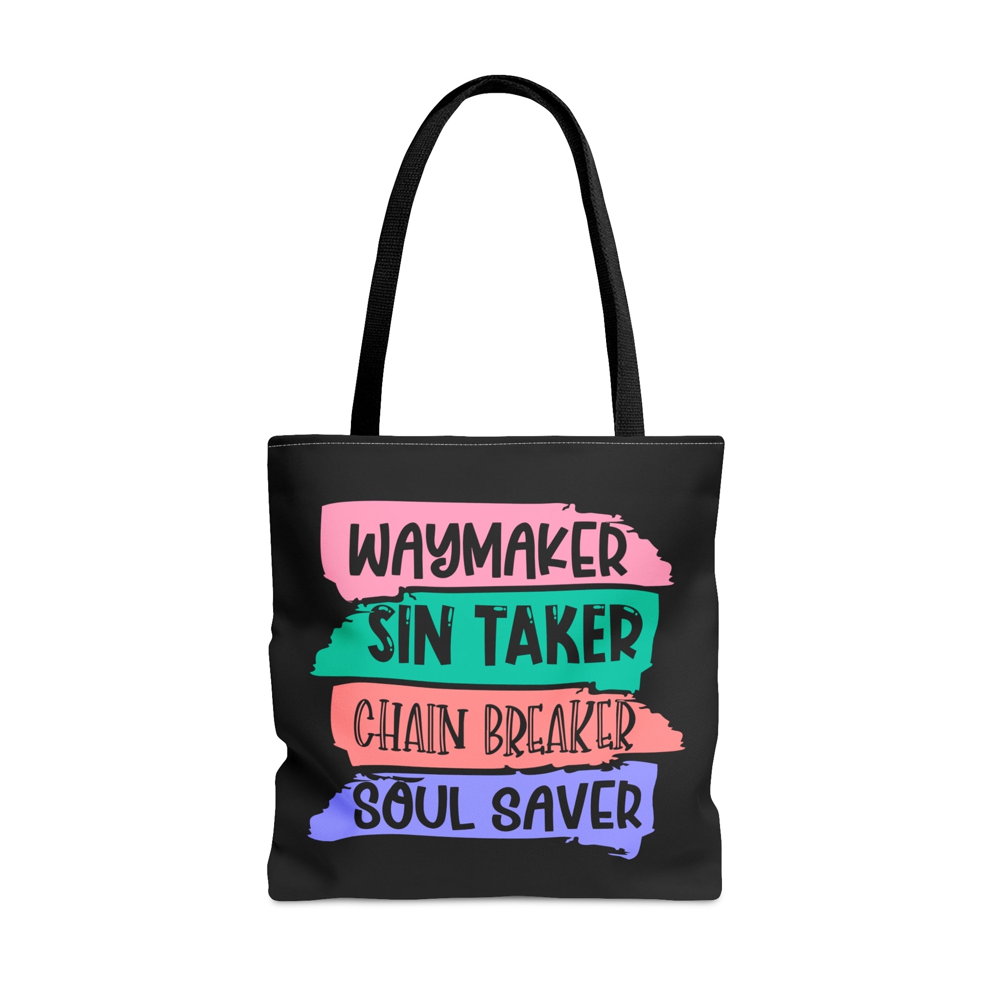 Waymaker Sin Taker Chain Breaker Soul Saver Christian Tote Bag Printify
