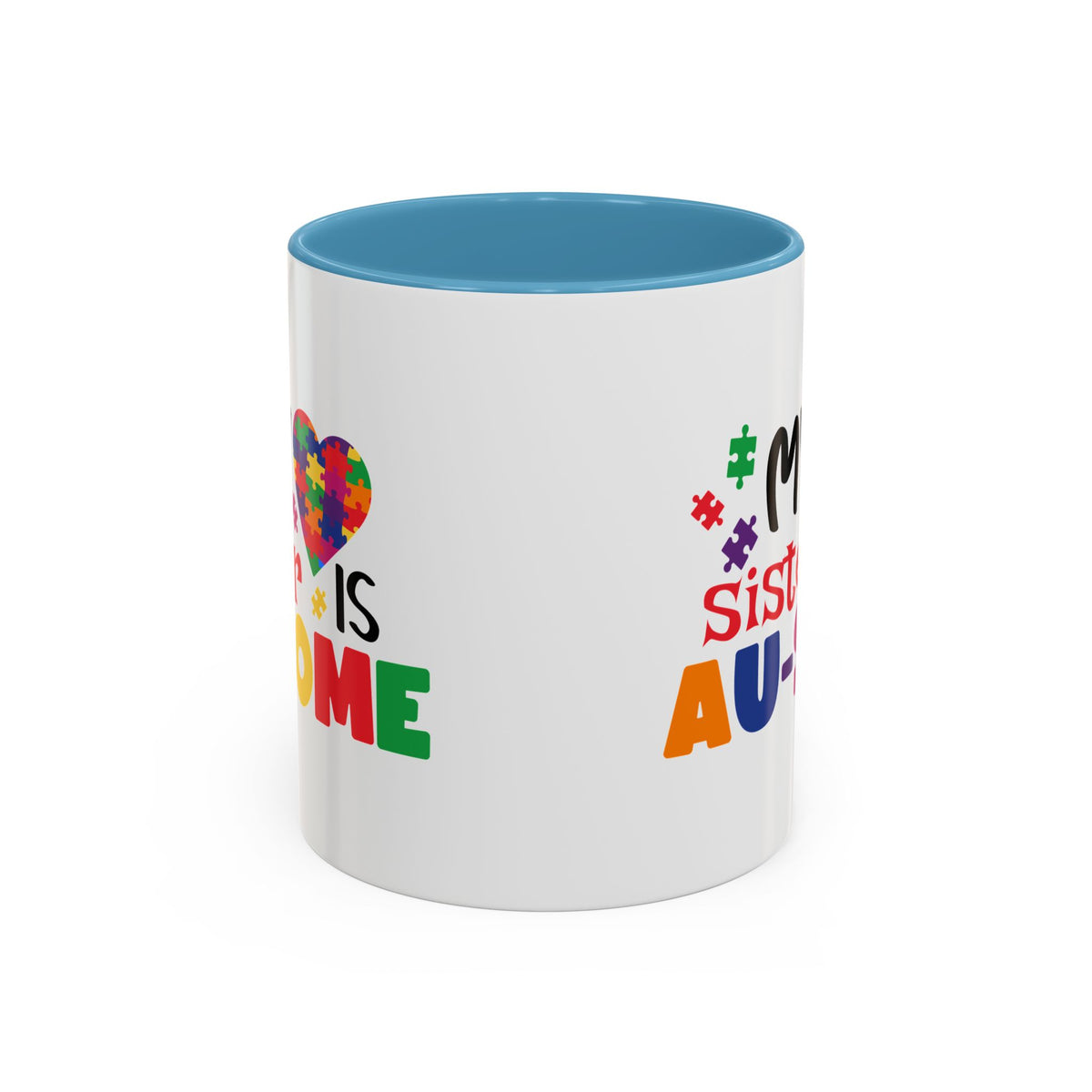 Colorful Autism Awareness Coffee Mug - "My Sister is AU-some"