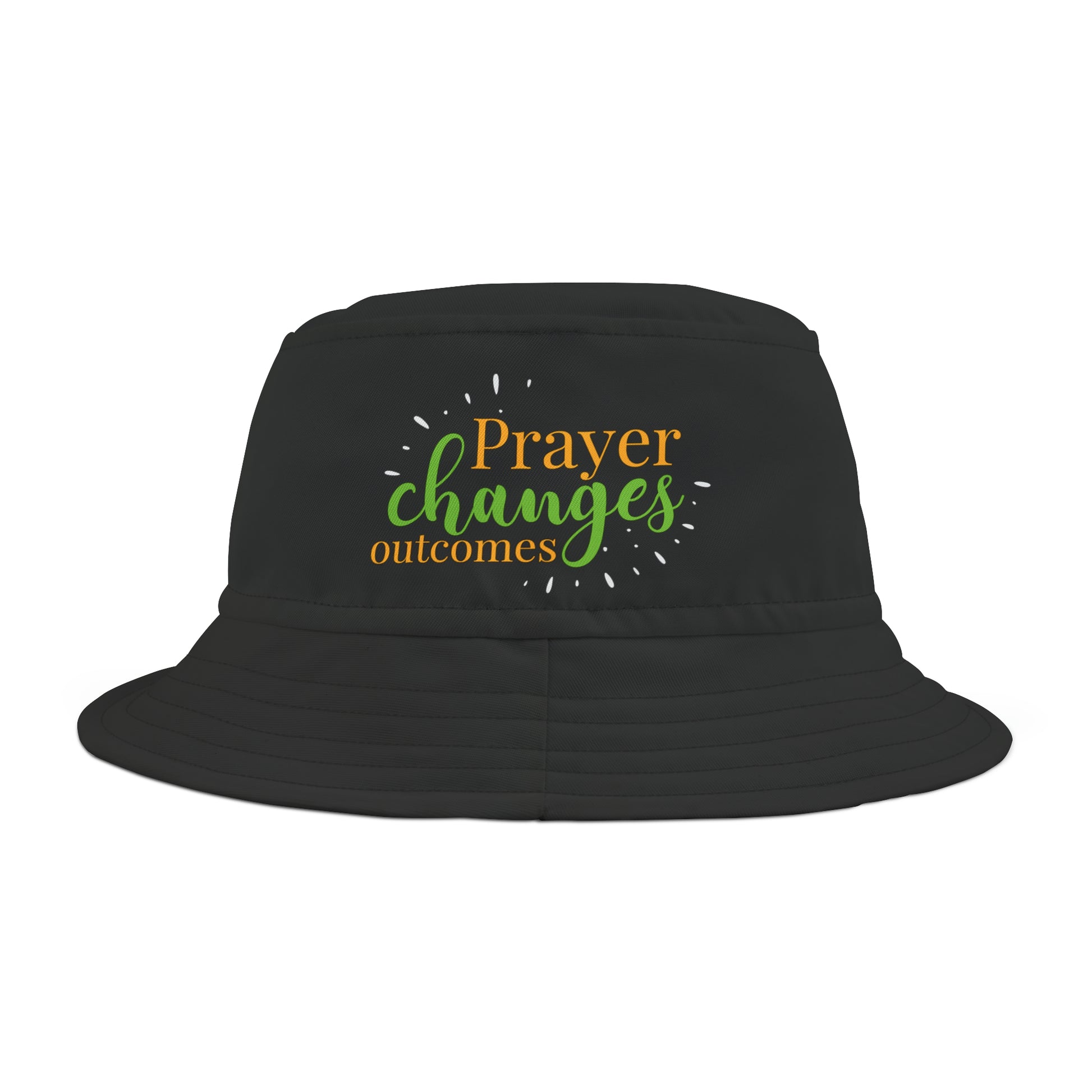 Prayer Changes Outcomes Christian Bucket Hat (AOP) Printify