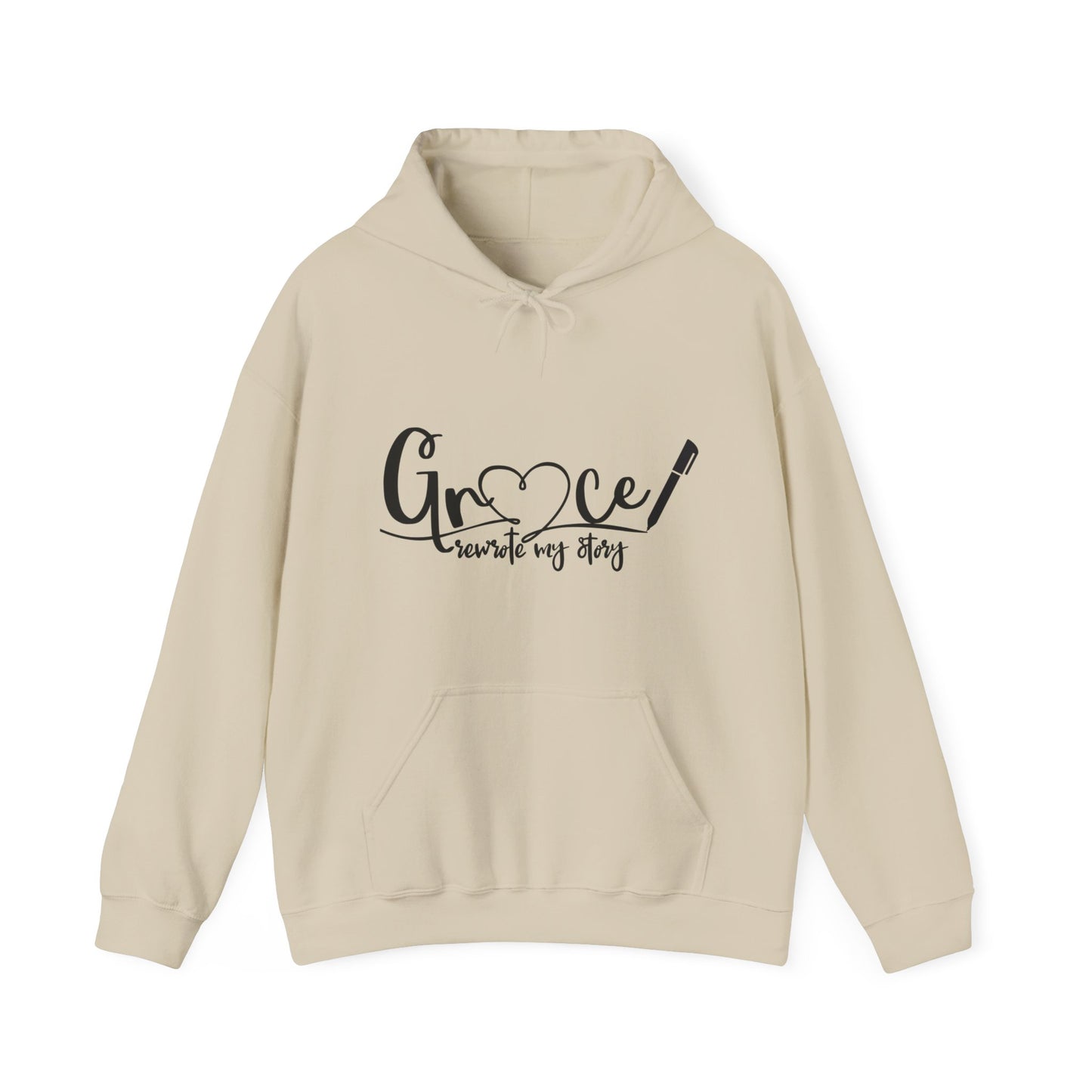 Grace Rewrote My Story Unisex Christian Pullover Hooded Sweatshirt