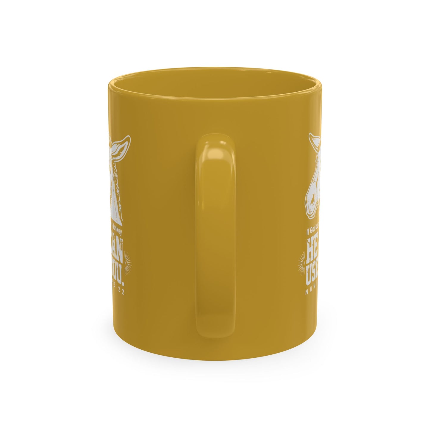 Donkey Wisdom Christian Multicolor Ceramic Mug — "If God Can Use A Donkey, He Can Use You" Faith & Farmhouse Coffee Cup